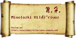 Misolszki Hiláriusz névjegykártya